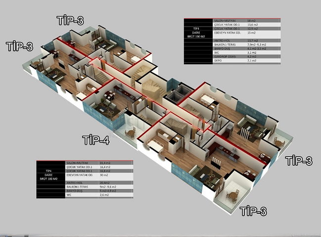 تصميم عصري - شقق ضمن مجمع سكني حديث - مهموتلار / الانيا 