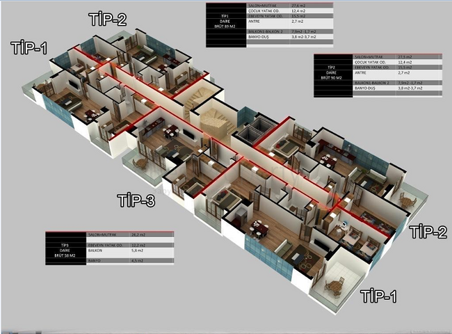 تصميم عصري - شقق ضمن مجمع سكني حديث - مهموتلار / الانيا 