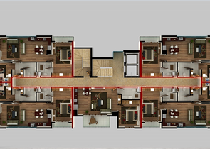 تصميم عصري - شقق ضمن مجمع سكني حديث - مهموتلار / الانيا 