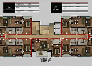 تصميم عصري - شقق ضمن مجمع سكني حديث - مهموتلار / الانيا 