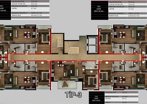 تصميم عصري - شقق ضمن مجمع سكني حديث - مهموتلار / الانيا 