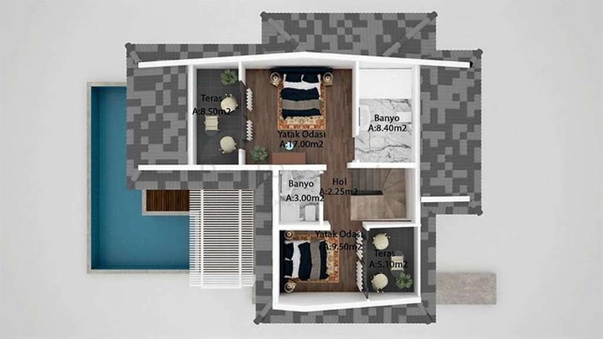 فيلا فاخرة 6 + 1 مع مسبح خاص في كاليس فتحية