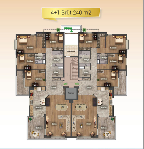 مجمع جديد يضم شقق 3 + 1،4 + 1 في منطقة دوشيميتي