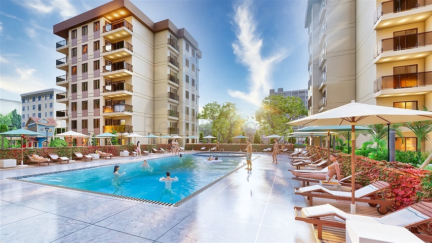 شقق 1 + 1 ، 2 + 1 ، 3 + 1 في منطقة كيبيز - أنطاليا