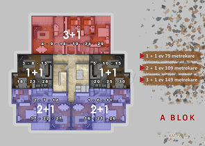 شقق 1 + 1 ، 2 + 1 ، 3 + 1 في منطقة كيبيز - أنطاليا