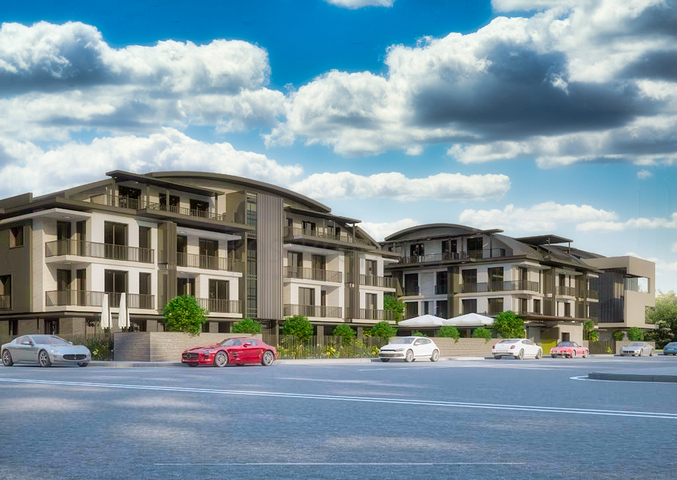 شقق 1 + 1 ، 2 + 1.3 + 1.4 + 1 في مجمع مريح في منطقة لارا - أنطاليا