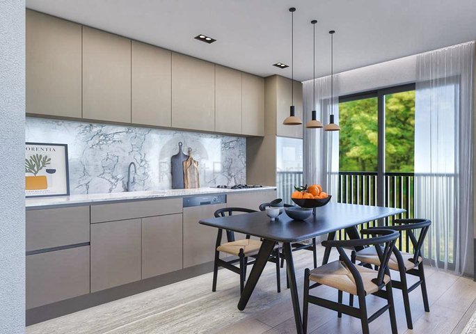 شقق 1 + 1 ، 2 + 1.3 + 1.4 + 1 في مجمع مريح في منطقة لارا - أنطاليا