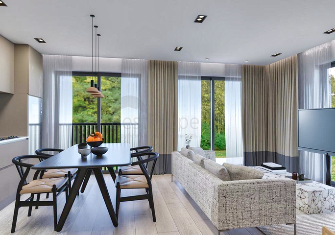 شقق 1 + 1 ، 2 + 1.3 + 1.4 + 1 في مجمع مريح في منطقة لارا - أنطاليا