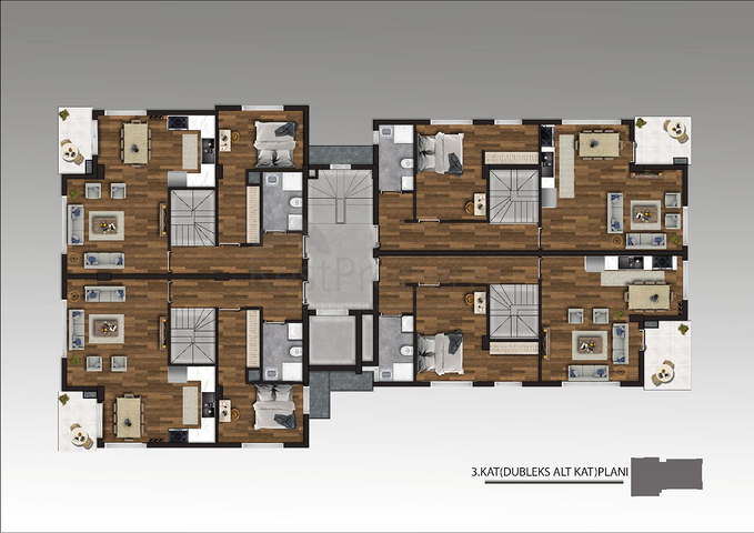شقق 2 + 1 و 3 + 1 في مجمع جديد من المطور مراد باشا / انطاليا