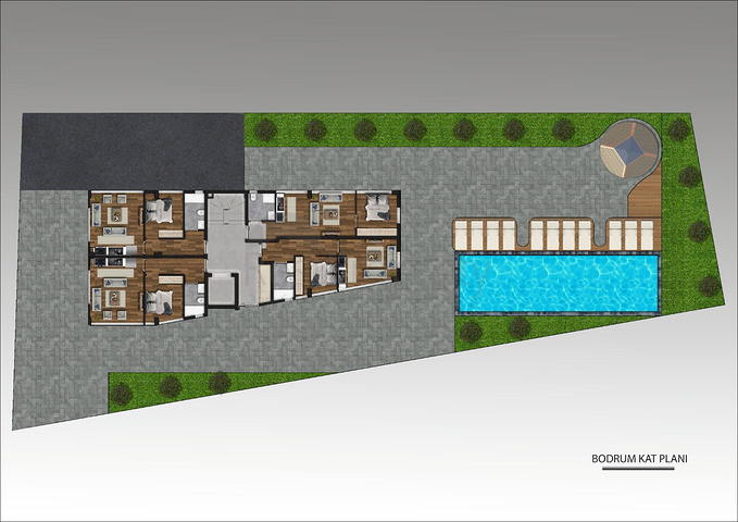 شقق 2 + 1 و 3 + 1 في مجمع جديد من المطور مراد باشا / انطاليا