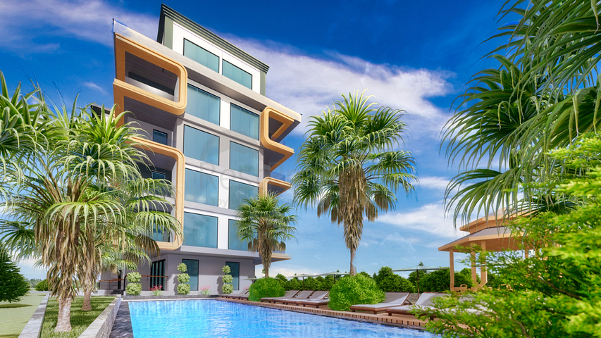 شقق 2 + 1 و 3 + 1 في مجمع جديد من المطور مراد باشا / انطاليا