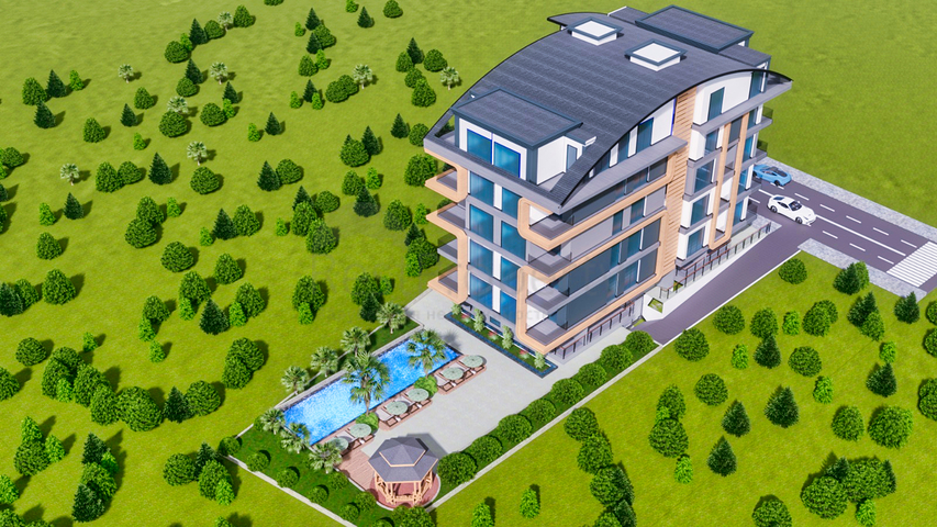 شقق 2 + 1 و 3 + 1 في مجمع جديد من المطور مراد باشا / انطاليا