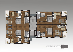 شقق 2 + 1 و 3 + 1 في مجمع جديد من المطور مراد باشا / انطاليا