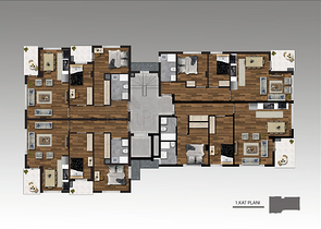 شقق 2 + 1 و 3 + 1 في مجمع جديد من المطور مراد باشا / انطاليا