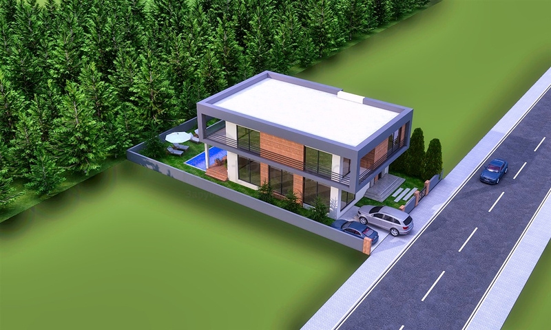 فيلا رائعة منفصلة للبيع من المطور في دوشيميتي / انطاليا