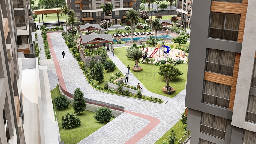 شقق 3 + 1 في مجمع جديد من المطور كيبيز / انطاليا