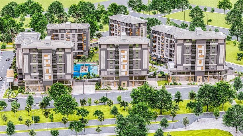 شقق 3 + 1 في مجمع جديد من المطور كيبيز / انطاليا