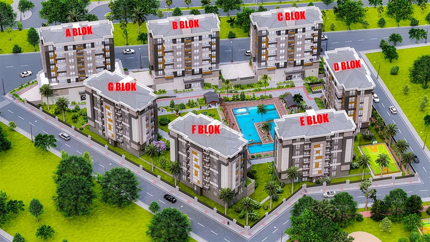 شقق 3 + 1 في مجمع جديد من المطور كيبيز / انطاليا