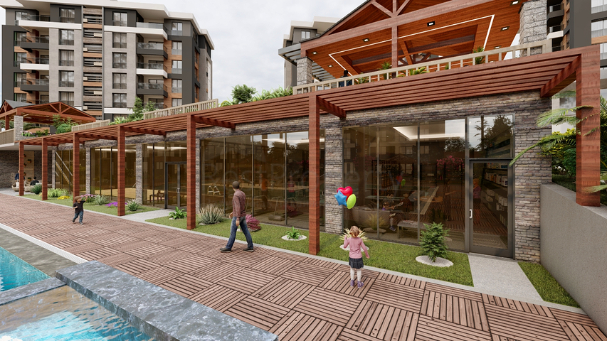 شقق 3 + 1 في مجمع جديد من المطور كيبيز / انطاليا