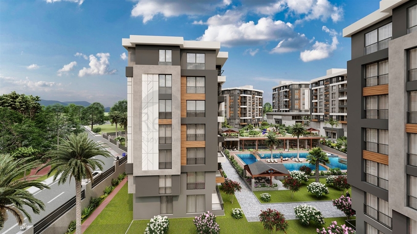 شقق 3 + 1 في مجمع جديد من المطور كيبيز / انطاليا