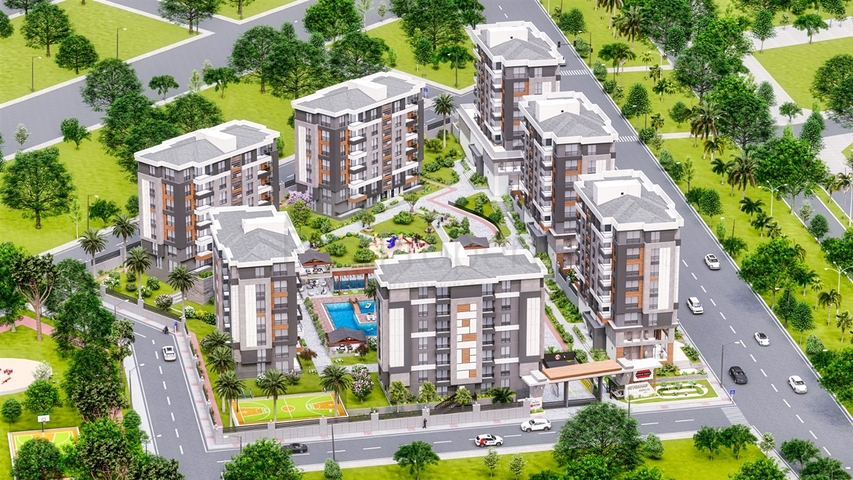 شقق 3 + 1 في مجمع جديد من المطور كيبيز / انطاليا