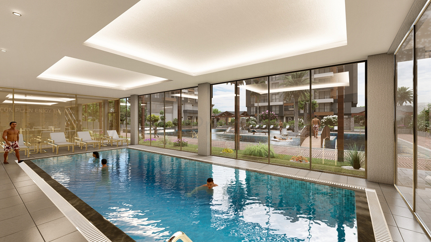 شقق 3 + 1 في مجمع جديد من المطور كيبيز / انطاليا