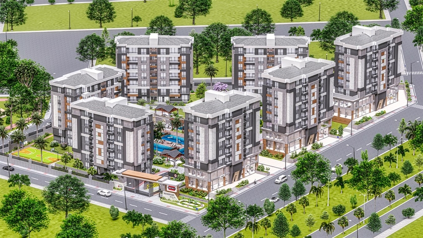 شقق 3 + 1 في مجمع جديد من المطور كيبيز / انطاليا