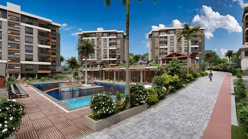 شقق 3 + 1 في مجمع جديد من المطور كيبيز / انطاليا