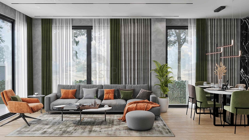 للبيع فلل 3 + 1 و 5 + 1 في منطقة دوشميالتي - أنطاليا