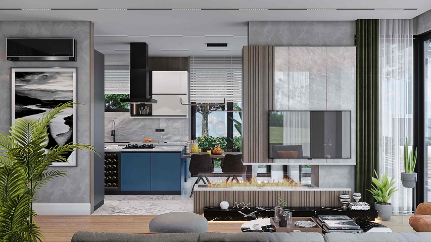 للبيع فلل 3 + 1 و 5 + 1 في منطقة دوشميالتي - أنطاليا