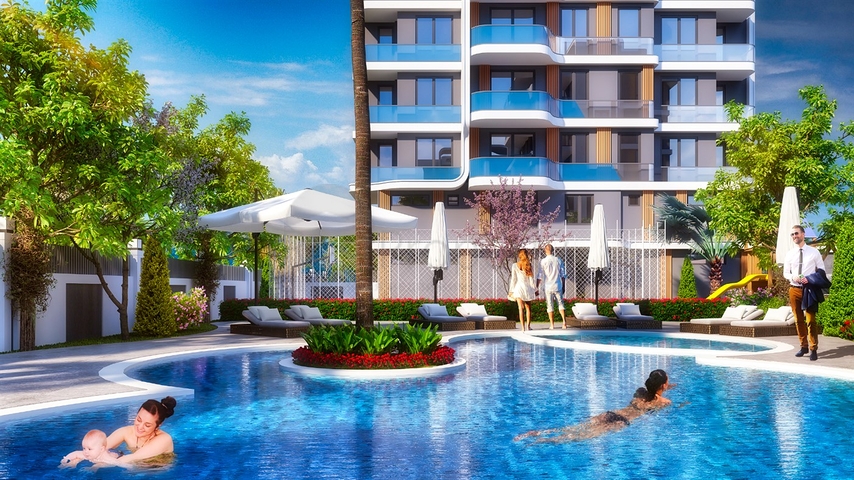 شقق 1 + 1، 2 + 1 في منطقة ألتنتاش - أنطاليا