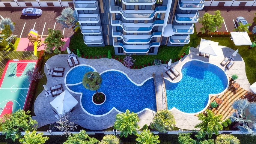 شقق 1 + 1، 2 + 1 في منطقة ألتنتاش - أنطاليا