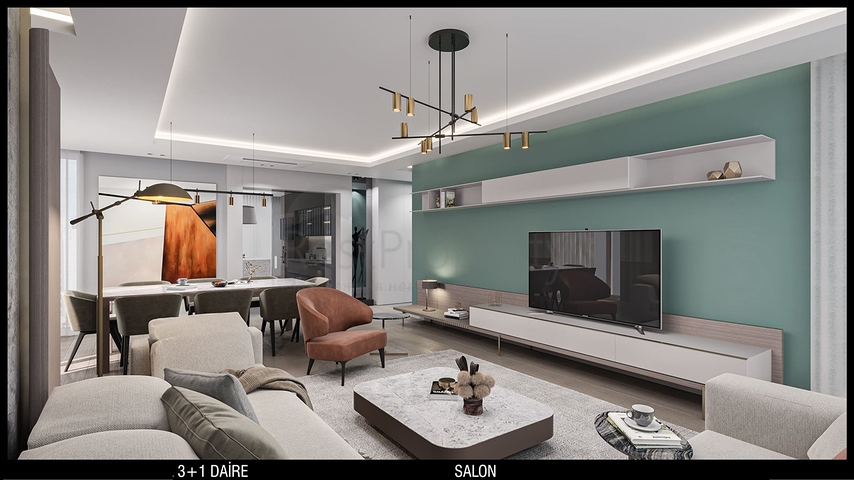 تخطيط شقق 3 + 1 ، 4 + 1 في منطقة أولوش - أنطاليا