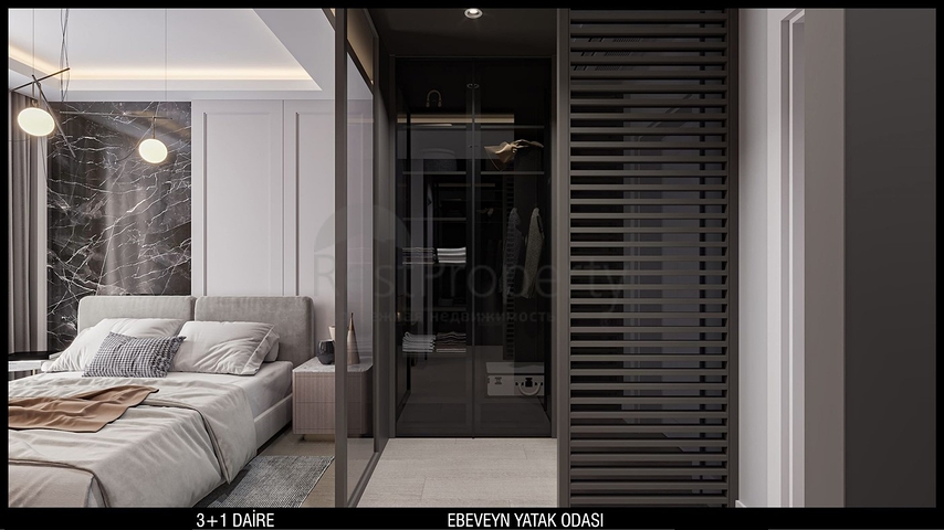 تخطيط شقق 3 + 1 ، 4 + 1 في منطقة أولوش - أنطاليا