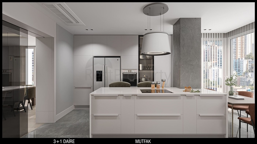 تخطيط شقق 3 + 1 ، 4 + 1 في منطقة أولوش - أنطاليا