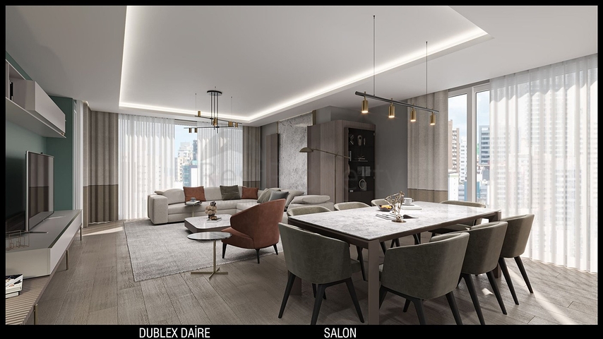 تخطيط شقق 3 + 1 ، 4 + 1 في منطقة أولوش - أنطاليا