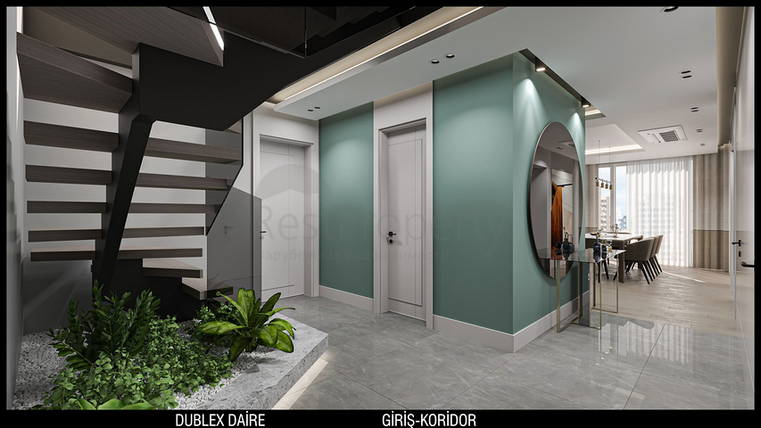 تخطيط شقق 3 + 1 ، 4 + 1 في منطقة أولوش - أنطاليا