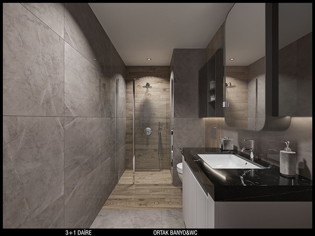 تخطيط شقق 3 + 1 ، 4 + 1 في منطقة أولوش - أنطاليا