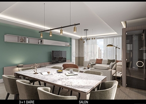 تخطيط شقق 3 + 1 ، 4 + 1 في منطقة أولوش - أنطاليا