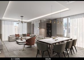 تخطيط شقق 3 + 1 ، 4 + 1 في منطقة أولوش - أنطاليا