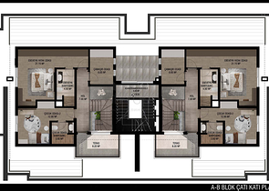 تخطيط شقق 3 + 1 ، 4 + 1 في منطقة أولوش - أنطاليا