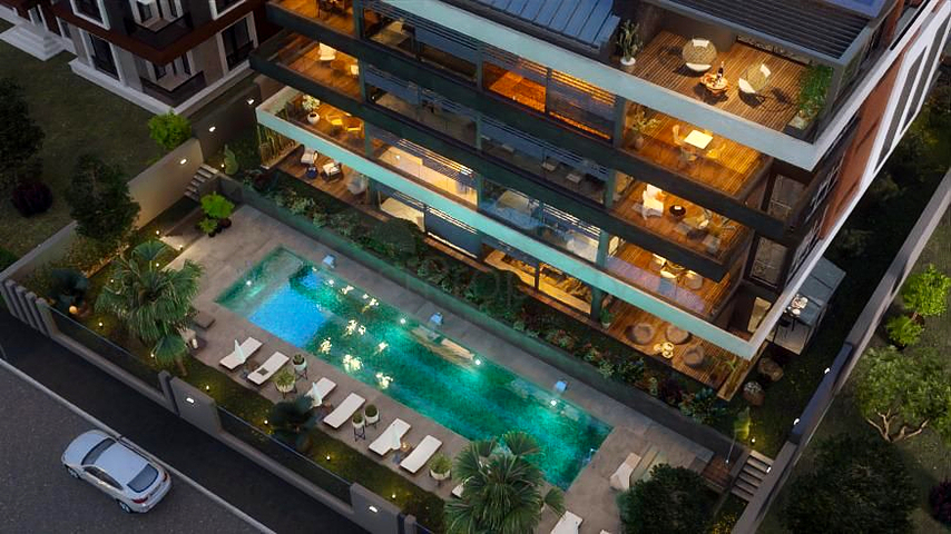 شقة 4 + 1 في حي يشيلباهشة - أنطاليا