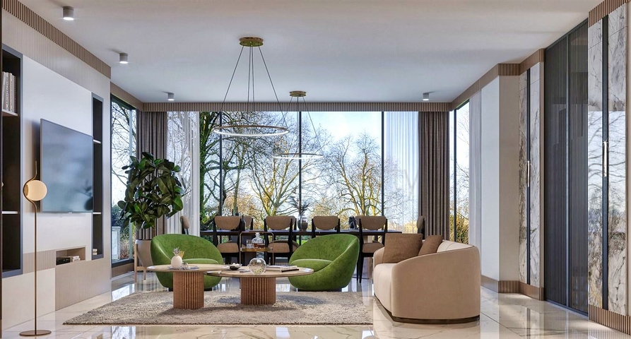 شقة 4 + 1 في حي يشيلباهشة - أنطاليا