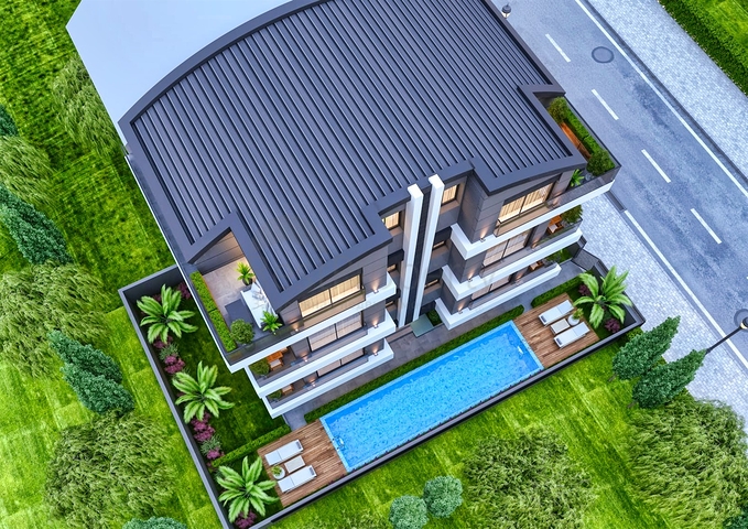 شقق 2 + 1 ، 3 + 1 مخطط لها في كونيالتي - أنطاليا