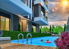 شقق 2 + 1 ، 3 + 1 مخطط لها في كونيالتي - أنطاليا