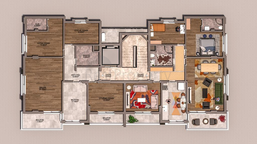 شقق 3 + 1 في كيبيز - أنطاليا