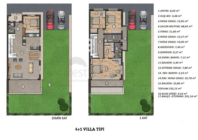  فيلا 4 + 1 في دوشمالتي - انطاليا