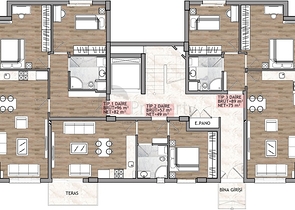 شقق 1 + 1 ، 2 + 1 ، 3 +   في كيبيز - أنطاليا