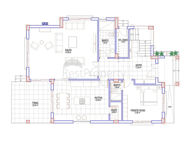 مجمع فلل 4 + 1 مخطط في دوشمالتي - أنطاليا