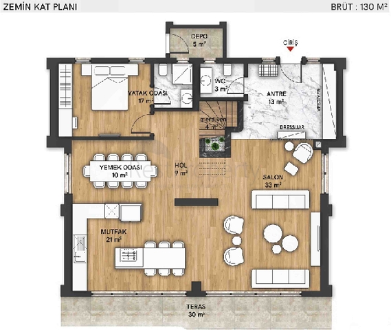 فلل في مجمع فاخر 5 + 1 في منطقة لارا المرموقة - أنطاليا